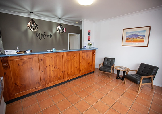Our welcoming reception desk
